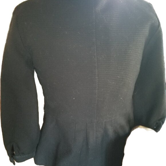 H&M Divided Black Swing Coat Woven Peacoat Small - Picture 3 of 3